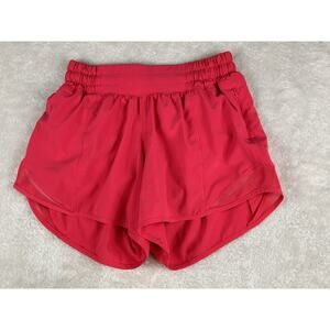 Lululemon Hotty Hot High Rise Lined Short 4" Women’s Sz 2 LIPG Lip Gloss Pink